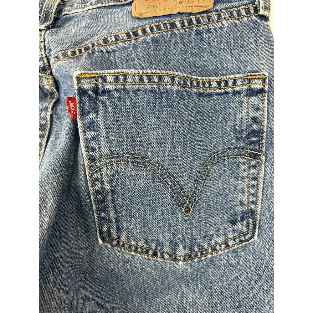Vtg Levis 501 Jeans Mens 33x34 Med Wash Button Fly WPL 423 Cotton 31x33 Read